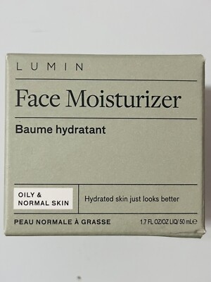 Lumin Mens Face Moisturizer 1.7 Oz Oily Normal Skin Types Lotion Cream Exp 3/25