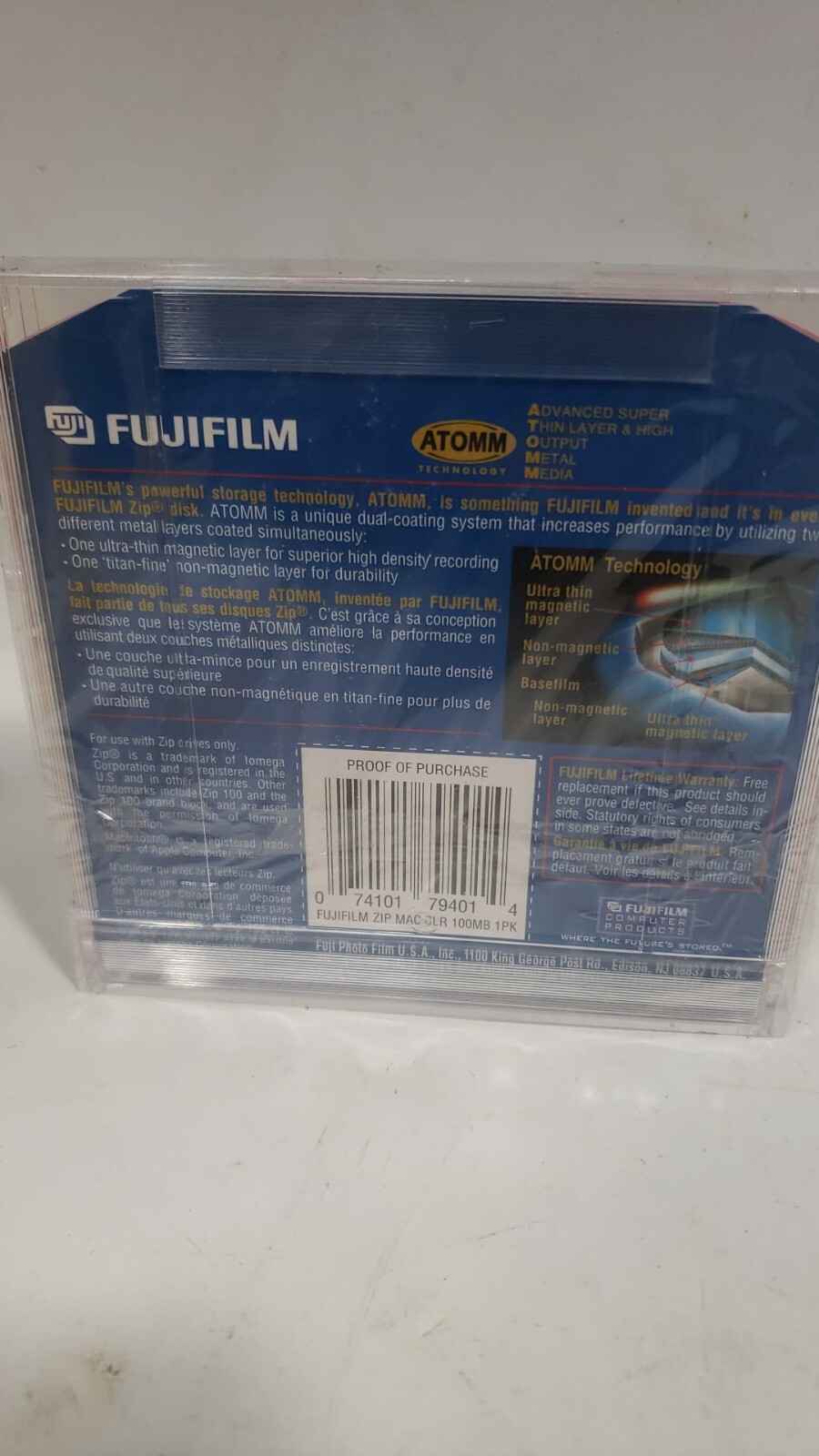 Fujifilm 100MB Mac Formatted Zip Disc New Sealed