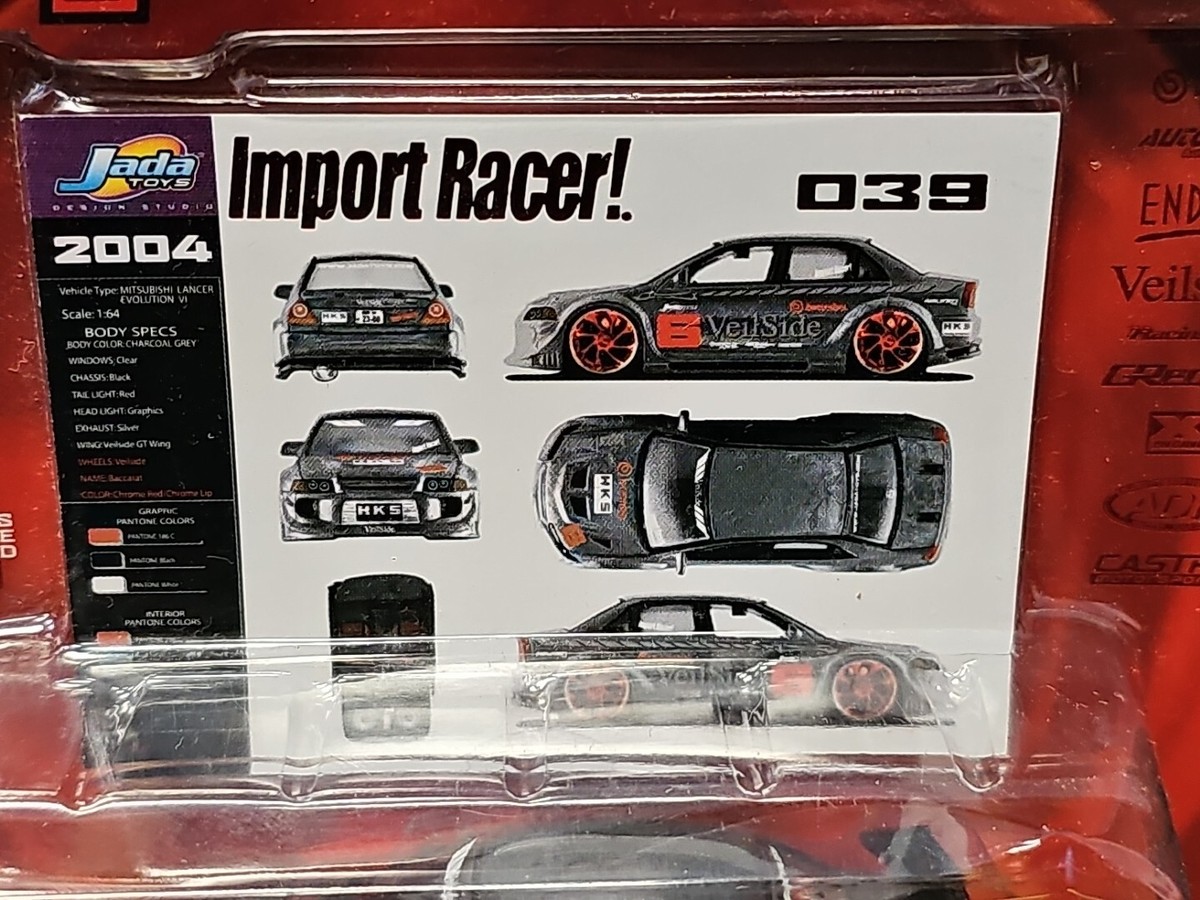 JADA TOYS IMPORT RACER Mitsubishi Lancer Evolution VI 1:64 RARE