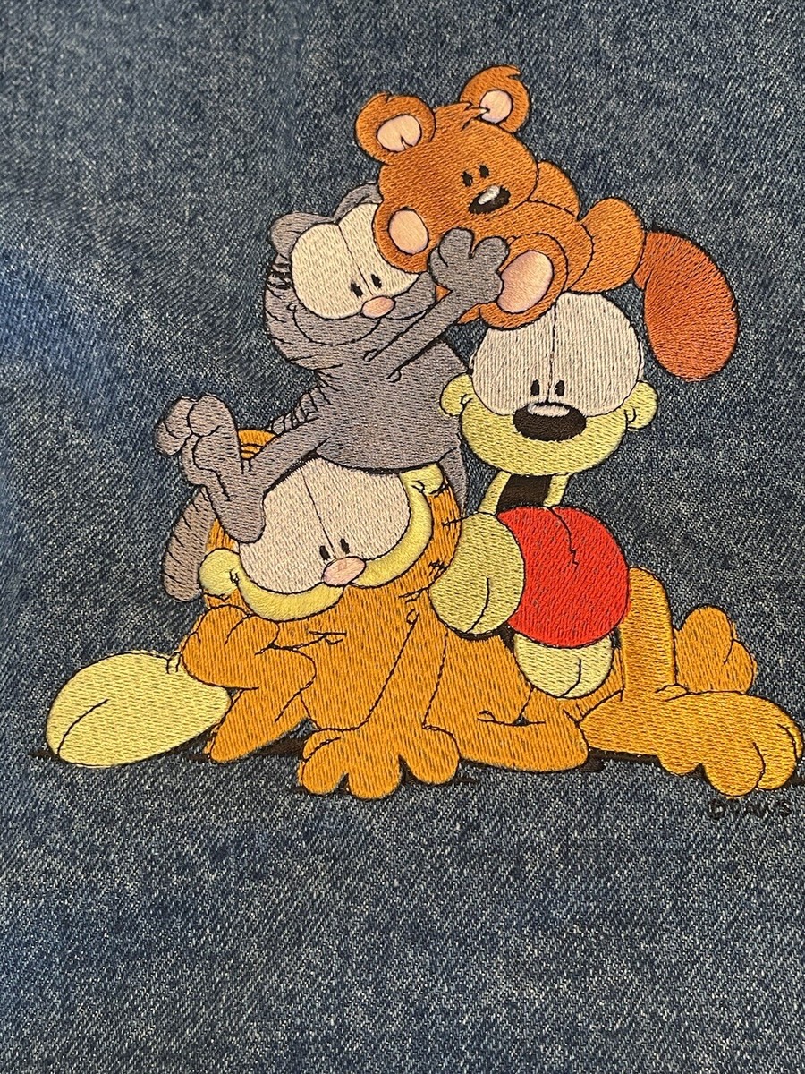 Vintage 90s International Denim Garfield Blue Denim Trucker Jacket