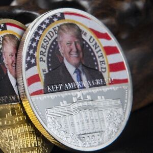 Commemorative Plates 2020 Donald Trump President Silver Plate Commemorative Coin Keep American  Great | eBay