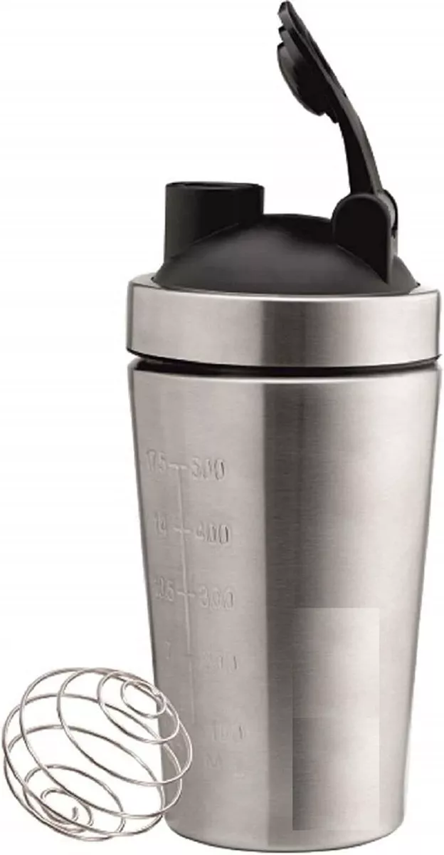 Shaker Cup, Stainless Steel Shaker Bottle with Wire Whisk, BPA