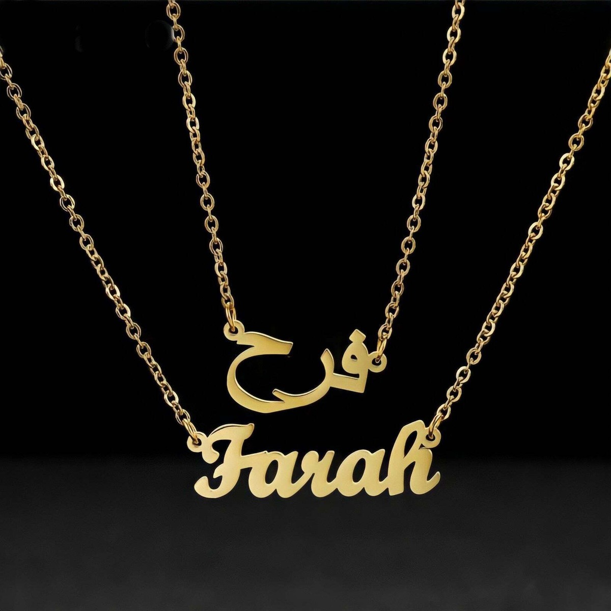 Nameplate Necklace Farah Name Locket Personalized Arabic Custom