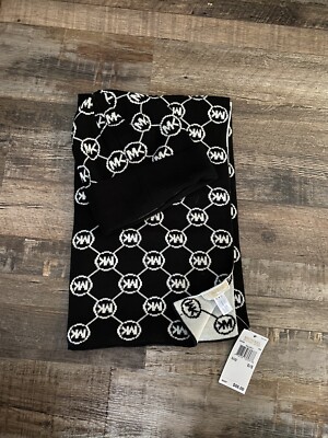 MICHAEL KORS Scarf Hat 2Pc Set Logo Black Michael Kors - Brandclub - Michael Kors Womens Dome Studded  main image 2