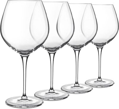 Luigi Bormioli Crescendo Wine Glasses Set of 4, 22.25 Oz Curved Bowl Shape