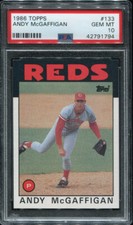 PSA 10 GEM MINT 1986 TOPPS ANDY McGAFFIGAN #133 REDS 91794 B210