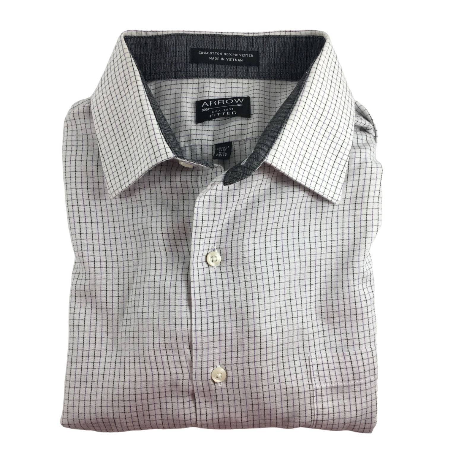 ARROW WRINKLE FREE BUTTON DOWN FITTED SIZE 18 1/2… - image 3