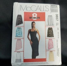 McCalls Pattern 3857 Misses Lined Unlined Skirts Angled Hem Size 6 8 10 12 UNCUT