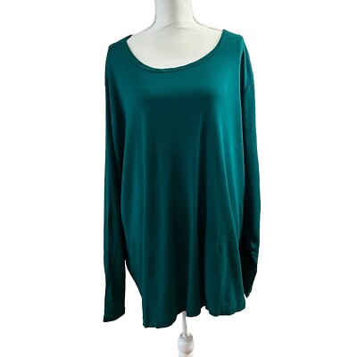 St Johns Bay Bold Emerald Essential Tee long sleeve size 5X