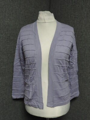 Eastex Langarm-Cardigan lila Rand zu Rand UK 12 UVP 39 £ LN027 UU 01