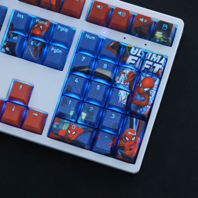 Spiderman 108 Keys PBT Translucent Keycaps OEM Height for Mechanical Keyboard