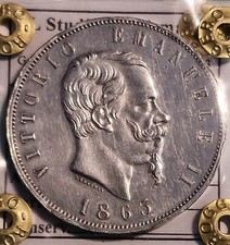 AB676-REGNO D'ITALIA - Vitt. Emanuele II - 5 Lire 1865 NA - R