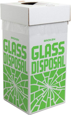 6-Pack Glass Disposal Box - Safe Trash Can for Medical Equipment, 12''x12''x27