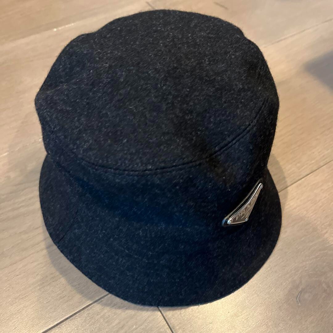 Prada Bucket Hat Wool Triangle Plate Patch Felt S… - image 10