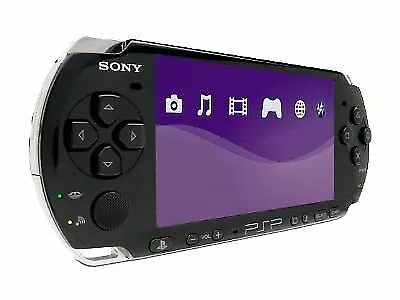 Sony PlayStation Portable PSP Slim 3000 Video Game Console Black + Games  BUNDLE