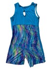 Future Star Capezio Girls L Pastel Striped Silver Stars Shorts Dance Leotard — photo 2