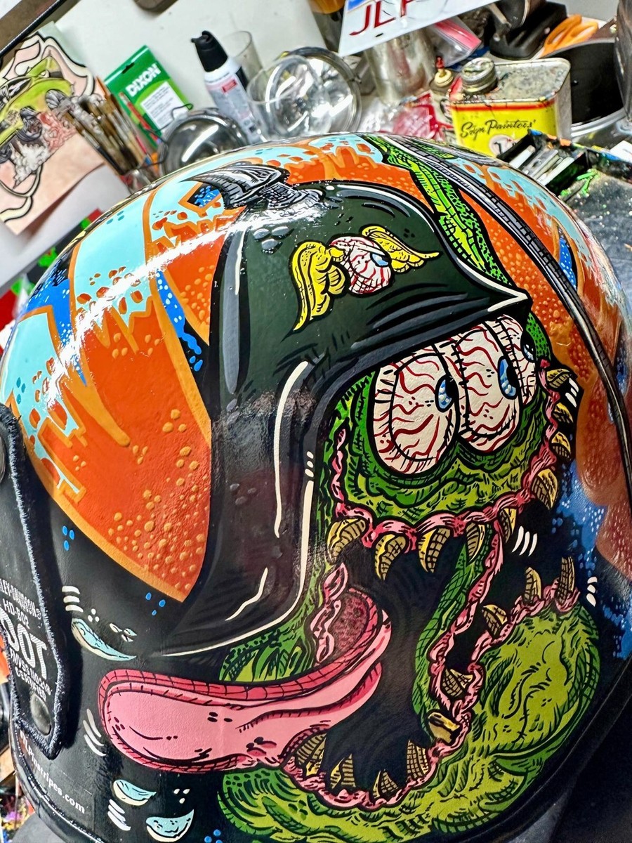 Custom Painted Harley Davidson Black Motorcycle Helmet Weirdo Flying Eyeball | eBay Custom Painted Harley Davidson Black Motorcycle Helmet Weirdo Flying Eyeball | eBay