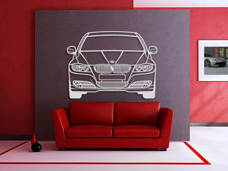 Wall Art Home Decor 3D Acrylic Metal Car Auto Poster USA Silhouette 2009 E90