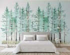 3D Watercolor Green Forest Wall Murals Wallpaper Murals Wall Sticker Wall
