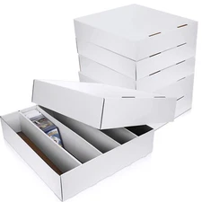 Yexiya 2 Pcs 5000 Count Card Storage Boxes with Divider for Trading and Gamin...