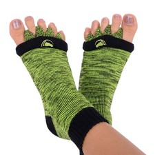 Foot Alignment Socks with Toe Separators for Men or Women Green and Black