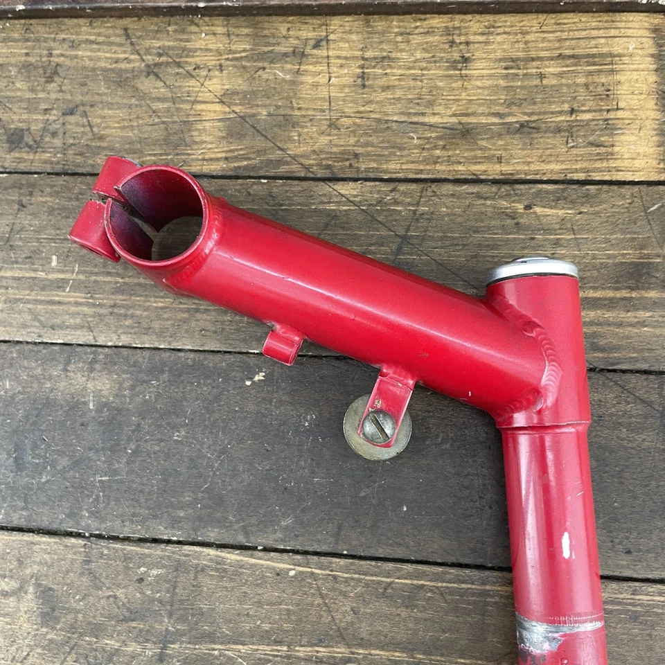 Pluma de vástago de bicicleta de colección 25,4 mm 22,2 mm abrazadera acero polea de montaña roja 110 mm Foto 4 de 4