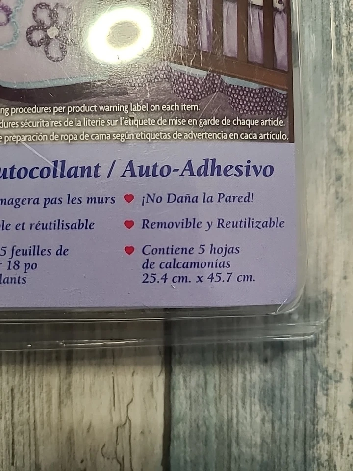 Harmony Removable Wall Decals: Self-Stick Adhesive, Purple Flower/Letters - Nojo - Image 4 of 4