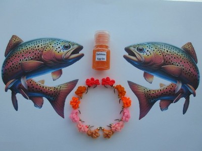 Salmon Egg Cluster Fly for Steelhead - #10 Hook - 12 pcs with Egg Oil