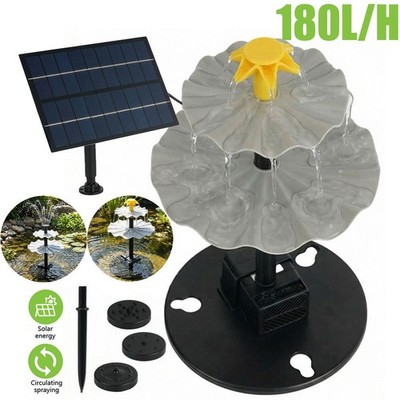 Vogeltränke Set mit 4W Solar Springbrunnen,2 stufige Vogelfütterer für draußen