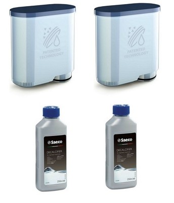 2x SAECO Philips AquaClean CA690 + 2 x 250ml Saeco Entkalker Wartungs  Pflegeset
