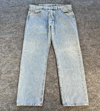 VTG Levis 501 Jeans Men Fits 36x32 Blue Faded B-Fly Straight Leg Denim Pant Y2K