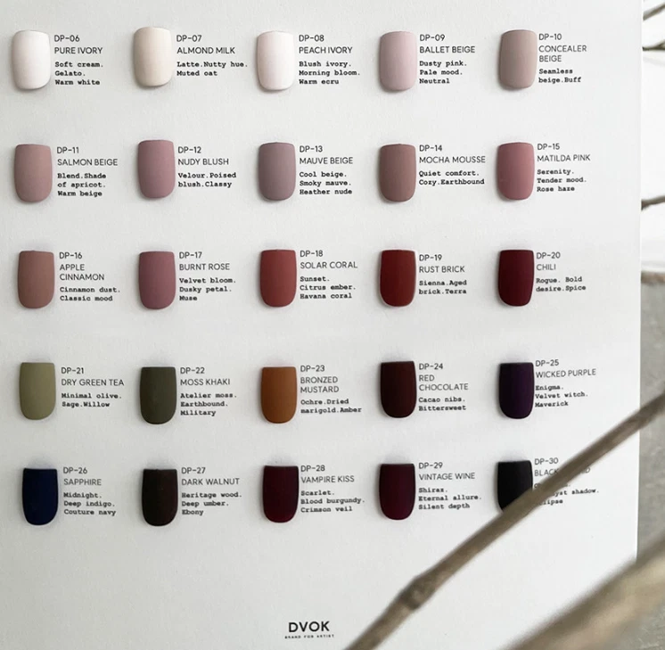 DVOK QUIET CORE Solid Gel Nail Polish Set – 25 Colors, Soak Off, Korean K-Beauty
Opens in a new wind