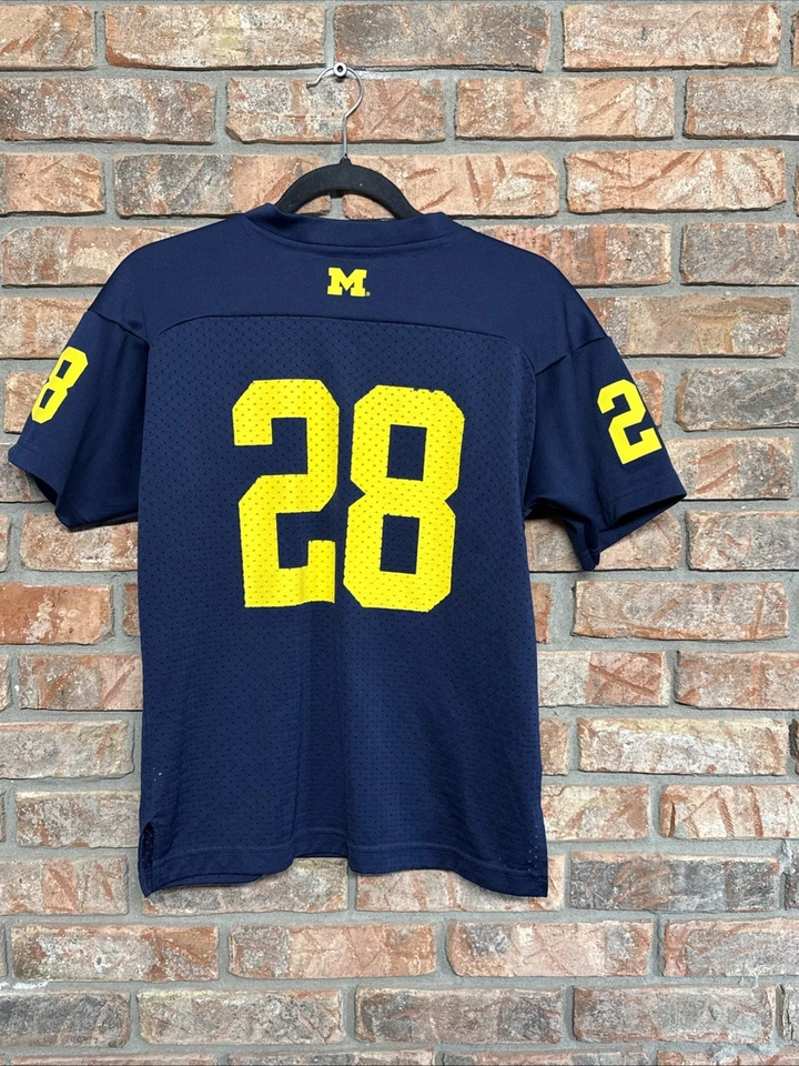 adidas MICHIGAN WOLVERINES #28 Football Jersey SIZE Kids Youth Medium 10/12 - Image 4 of 4