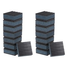 16pcs Ribbed Anti-Vibration Isolation Rubber Pads 3" Length x 7/8" Thick