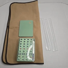 VPH Mini Chinese Mah Jong Game Set 144 Pieces Emerald Hadn't Painted New