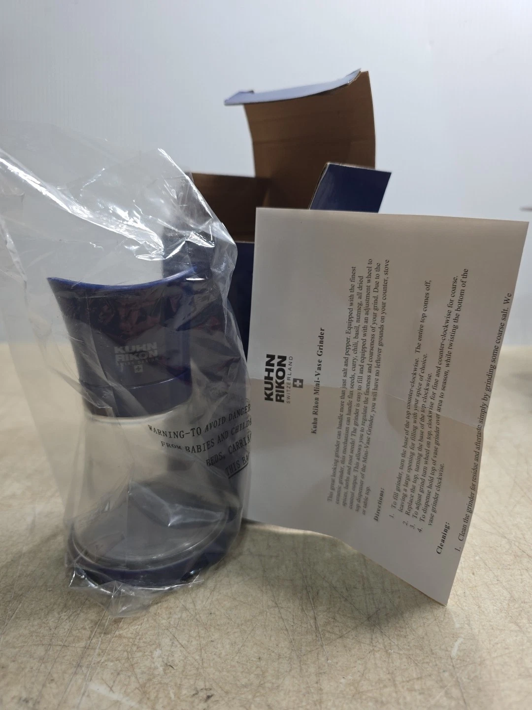 Kuhn Rikon MINI Vase Grinder Blue 5.75" NEW STOCK