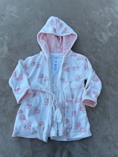 Carter's Just One You Girls Pink White Sheep Hooded Terry Robe 0-9M
