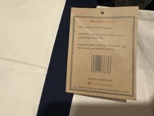 Trader Joe  s Bag Canvas Reusable Heavy Cotton Basic Style Shopping Navy Large