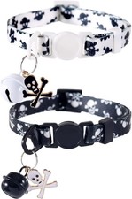 2 Pack Halloween Cat Collar with Bell Breakaway Adjustable for Kitty
