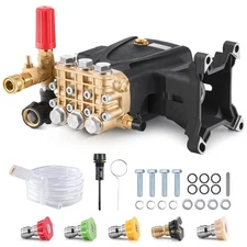 Pressure Washer Pump 1" Shaft Horizontal Triplex Plunger 4200 PSI 4.2GPM