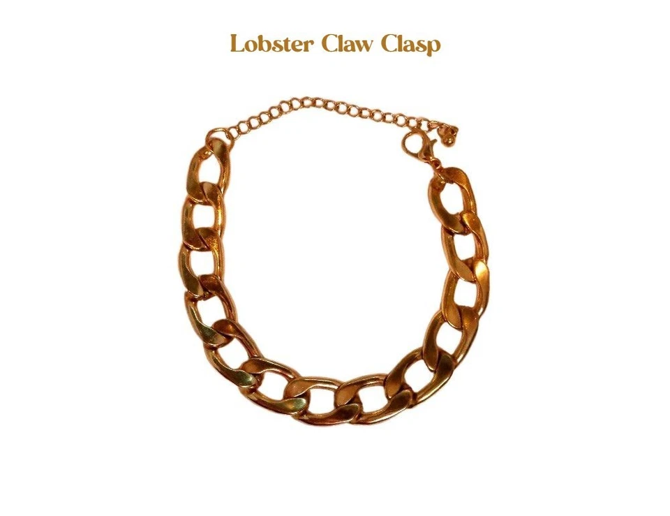 Pulsera de cadena Figaro para mujer dorada - gruesa pulsera de cadena de eslabones dorados gruesos Foto 2 de 3