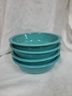 4 Vintage HLC Fiesta Ware Turquoise Teal Soup Cereal Bowls 7" Fiestaware