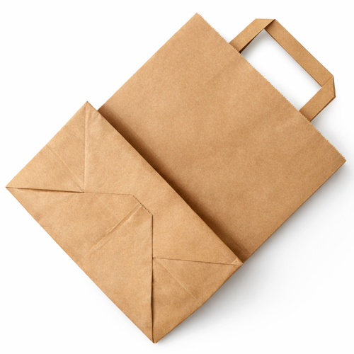 Kraftpapiertüten mit Griffen | 8,5×4,5×11/braun/groß 50 Stück - Bild 4 von 6
