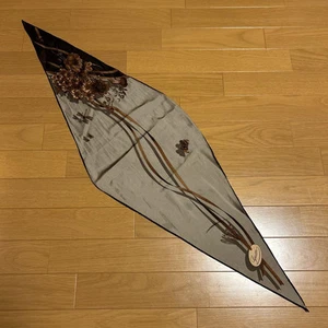 Foulard GUCCI en soie avec fleurs et rayures marron unisexe occasion