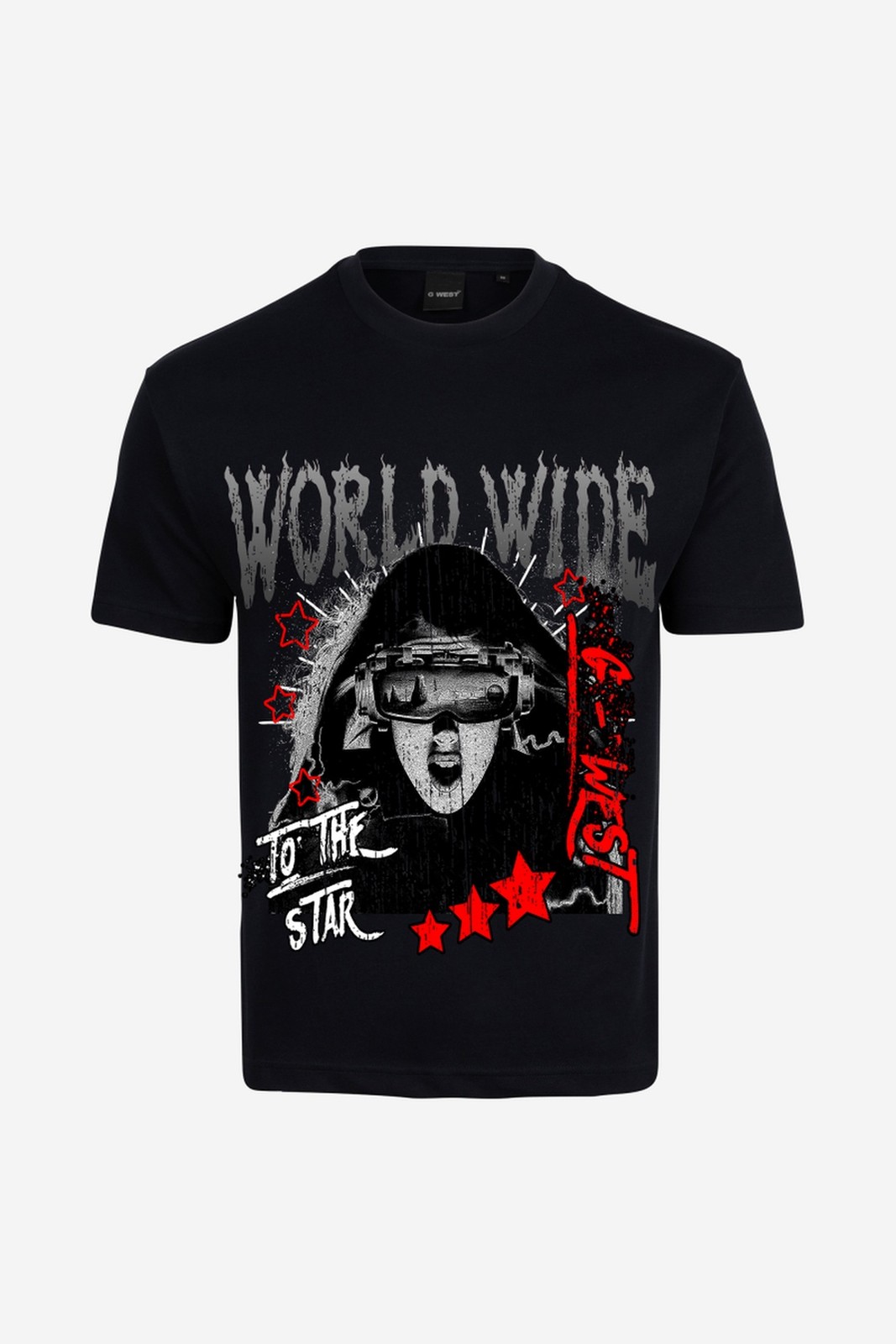 G West Mens Oversized Old World Wide Star T Shirt