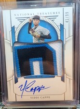 24 panini National Treasures Yiddi Cappe 41/99 Jumbo name patch & on card Auto 