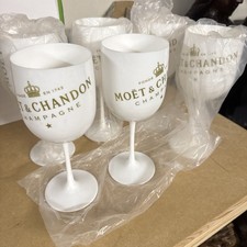 6x Moet Chandon, Ice Imperial Champagner Glas Acryl Becher  Weiß, NEU