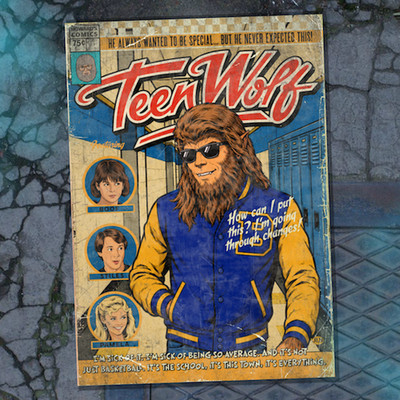 Teen Wolf (1985), Vintage Comic Kunstdruck - Michale J Fox. Howard TV Poster A3