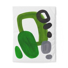 Abstract Green Shapes Duvet Cover Minimal Modern Bedding