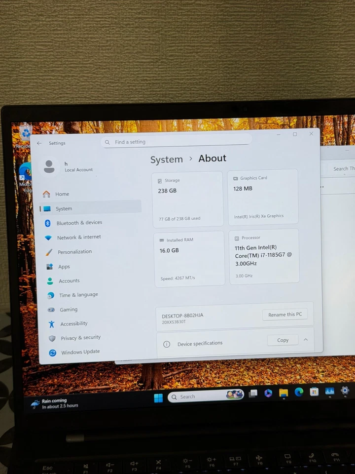 Lenovo ThinkPad X1 Carbon G9 · i7-1185G7 · 16GB · 256GB, photo 3 of 5
